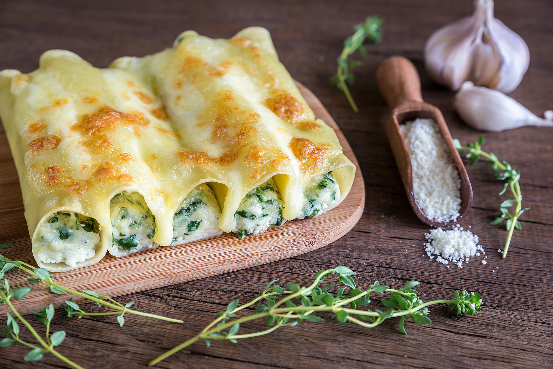 Cannelloni mit Ricotta-Spinat Füllung