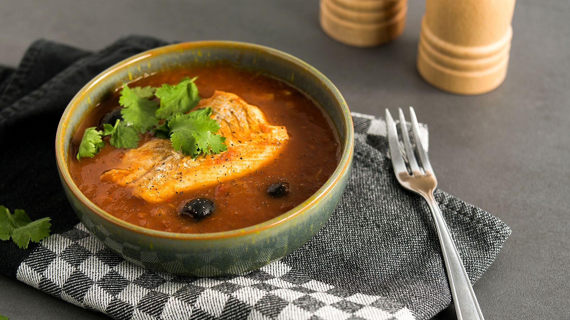 Cod in Tomato and Salted Lemon Sauce