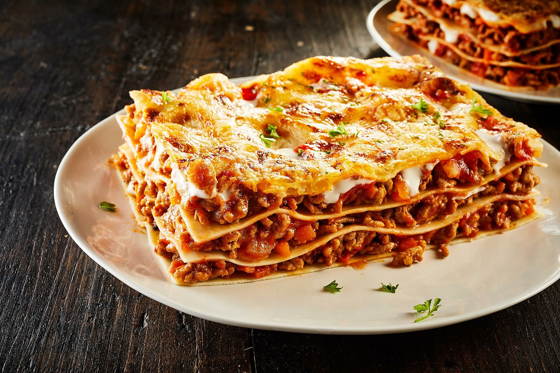 Lasagne auf einem Teller