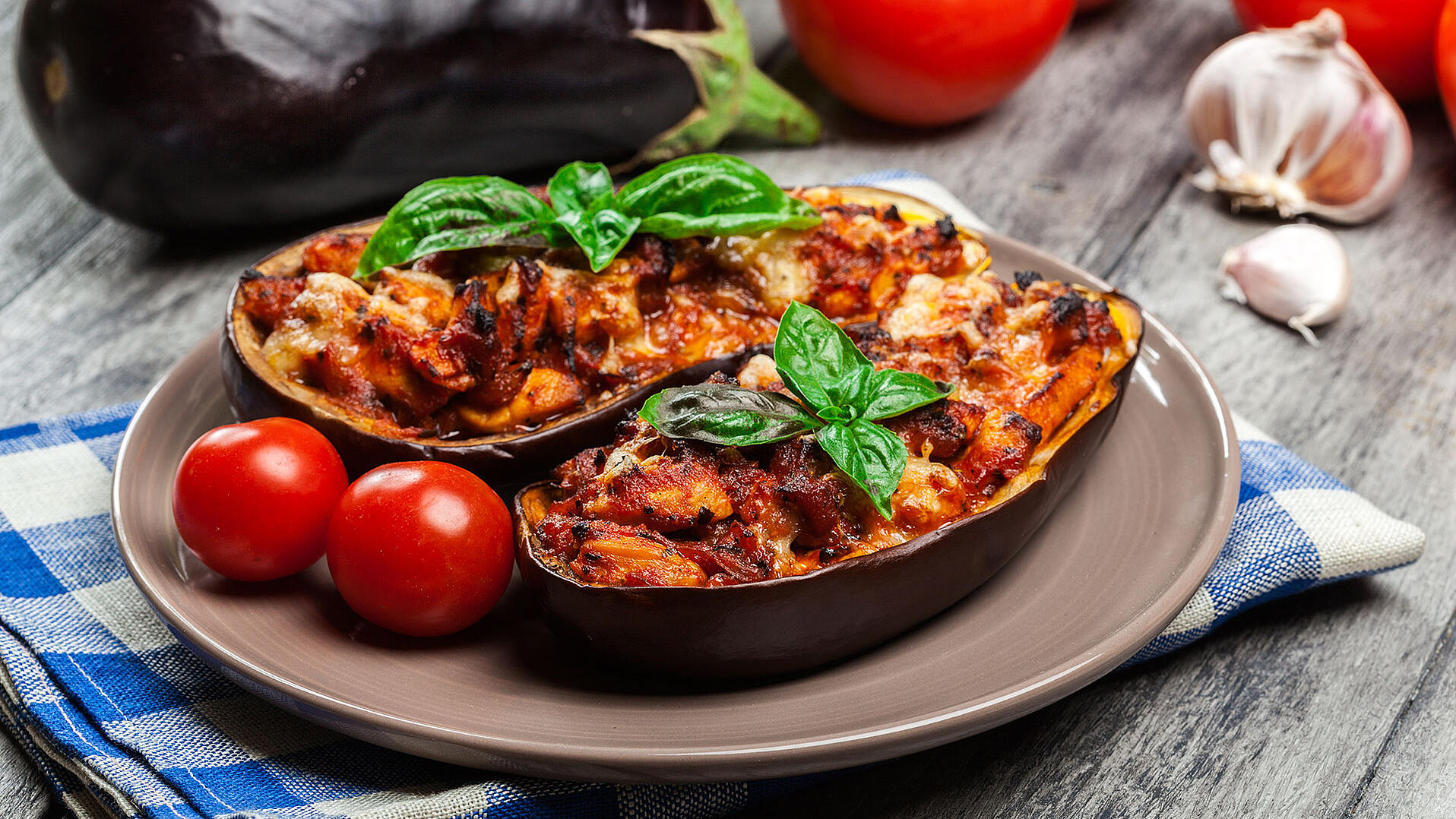 Oven-Baked Stuffed Eggplant