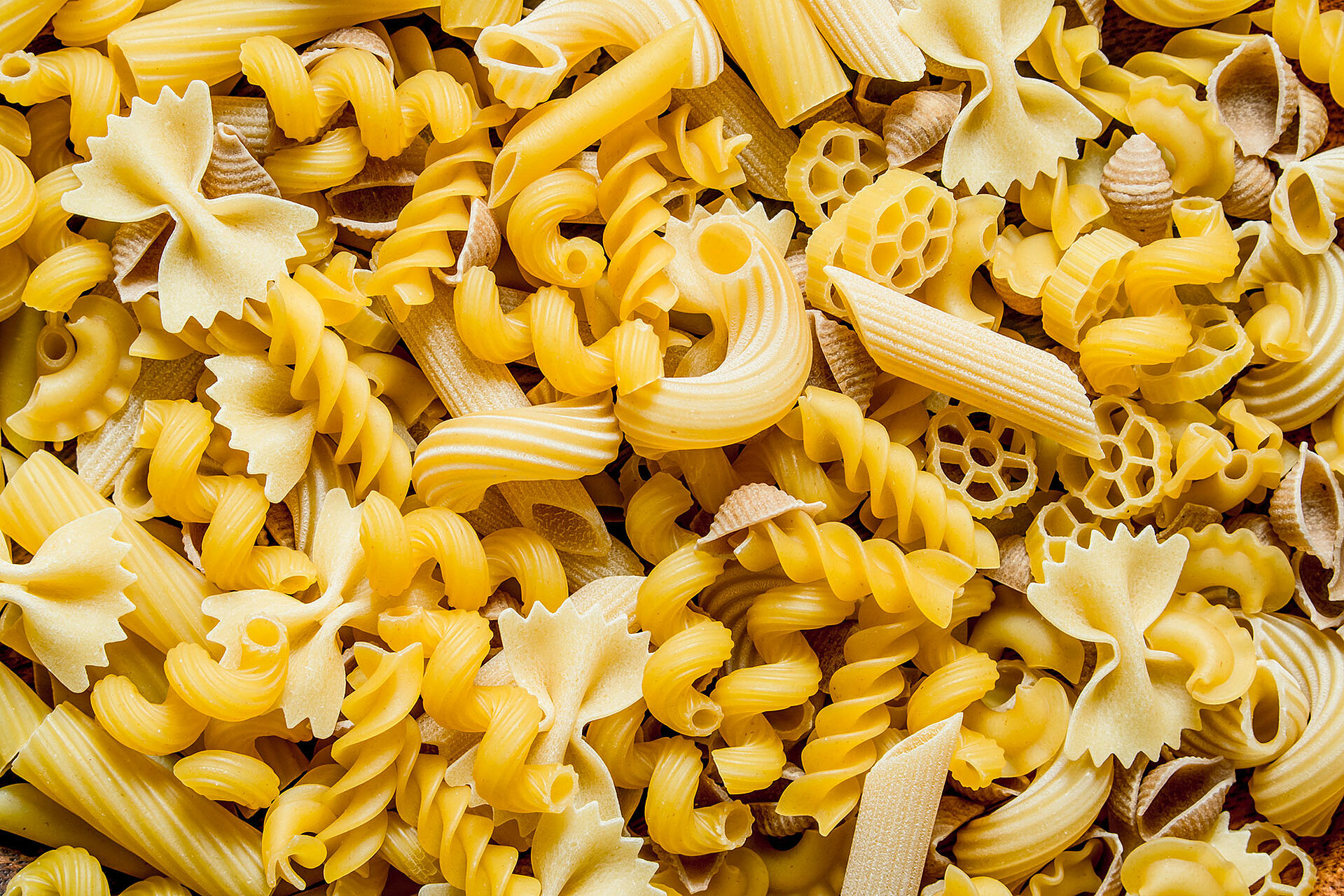 verschiedene trockene Pastasorten