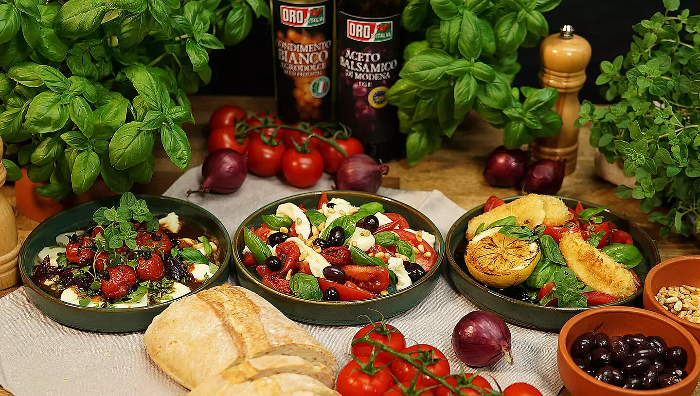 Drei Varianten von Insalata Caprese