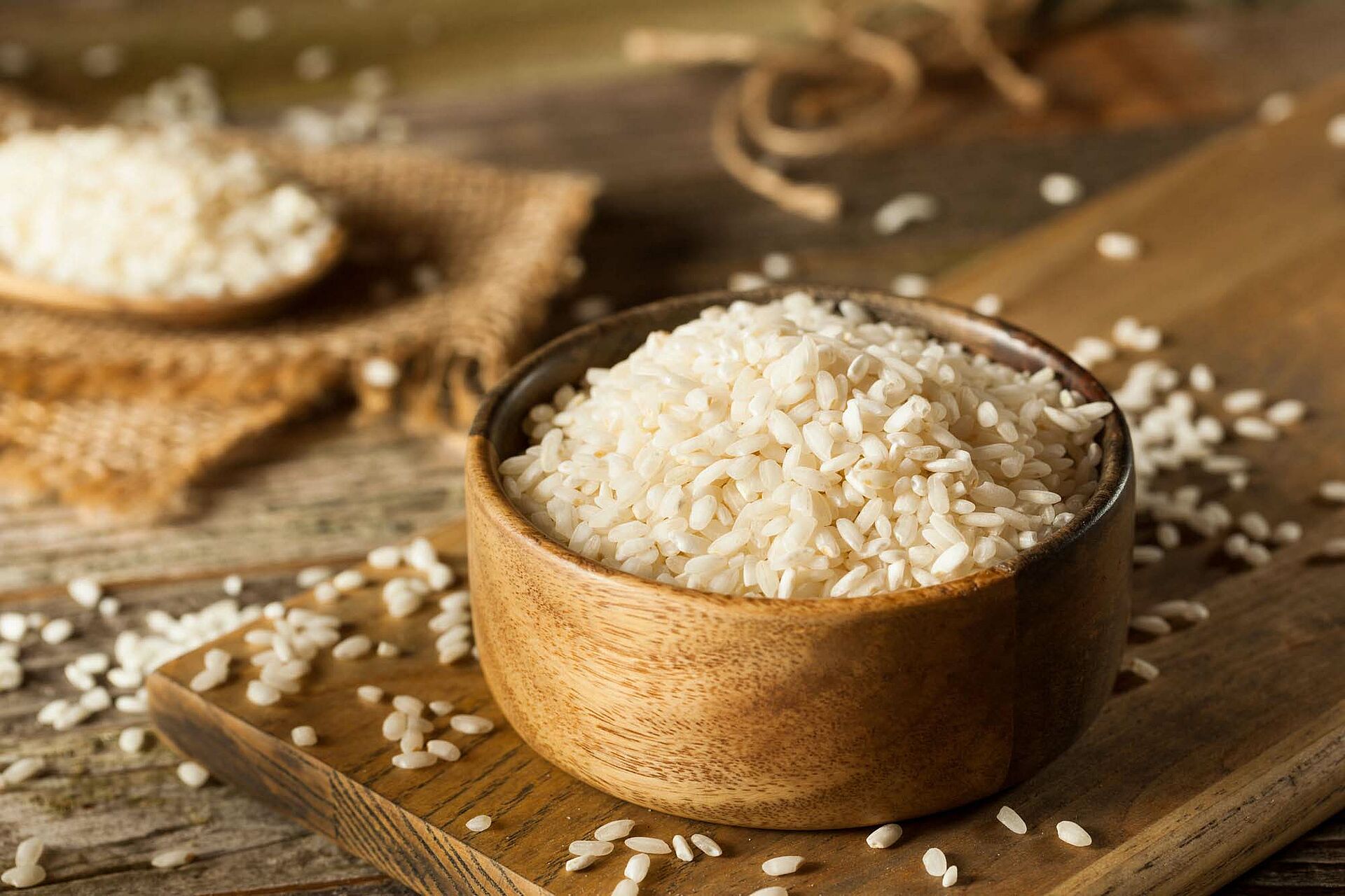 Risotto Reis in einer Schale
