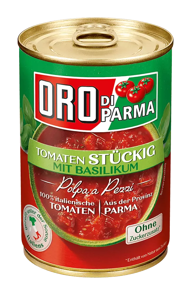 Stückige Tomaten mit Basilikum