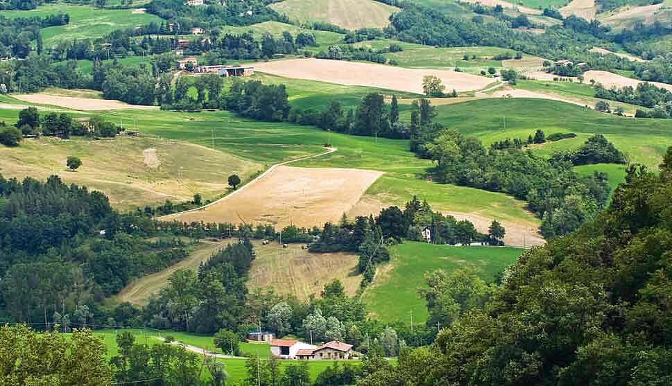 Sicht auf die Landschaft Parmas