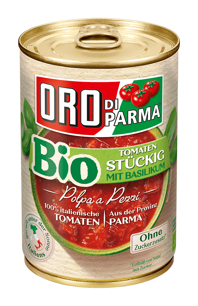 BIO Stückige Tomaten mit Basilikum