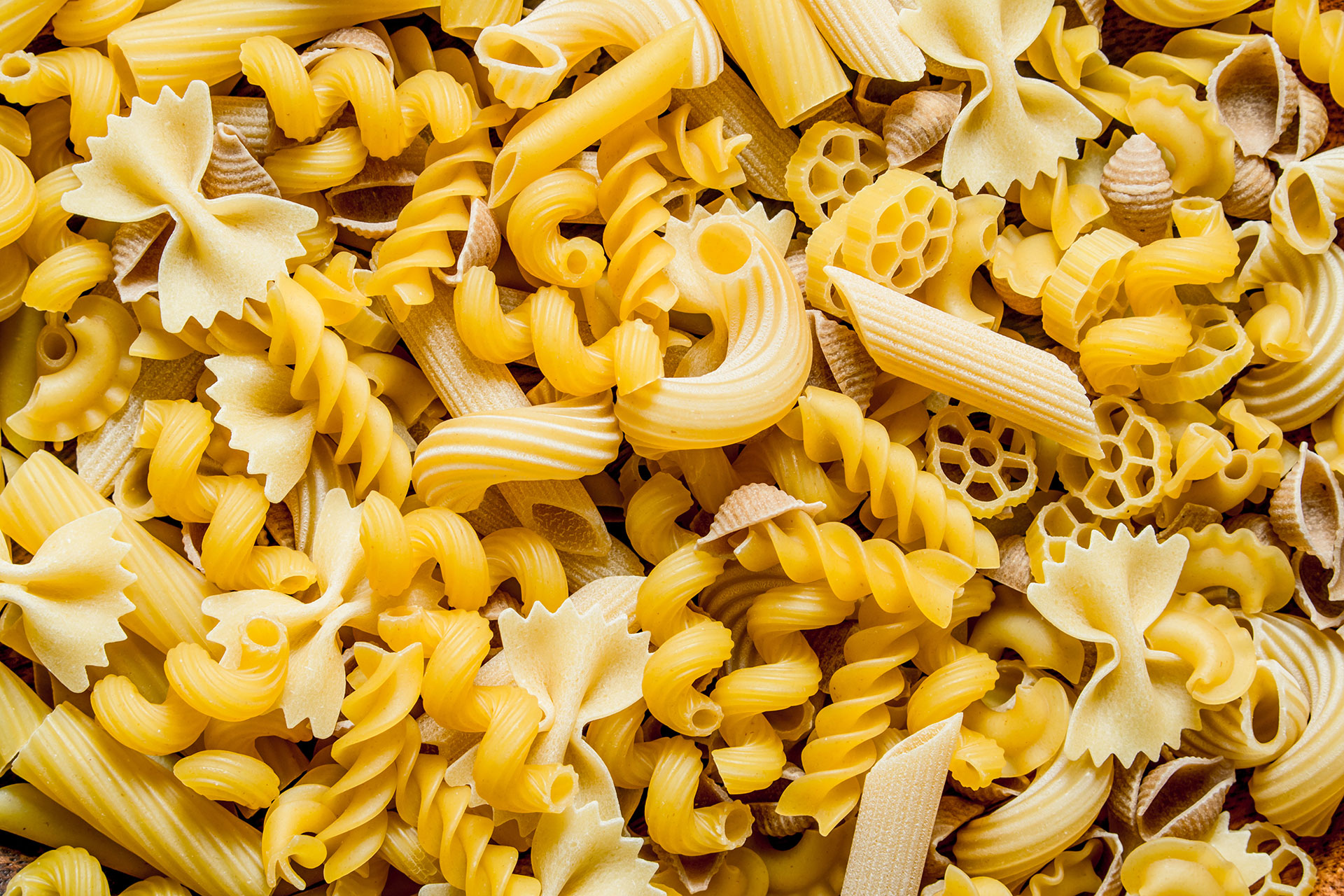 verschiedene trockene Pastasorten